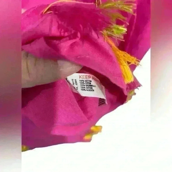 NWT Anthropologie The Hartley Shift Mini Dress Neon Pink with Tassels Size M - Picture 13 of 15